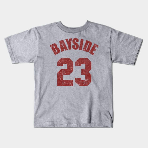 Bayside High A.C. Slater Basketball Jersey Kids T-Shirt by huckblade